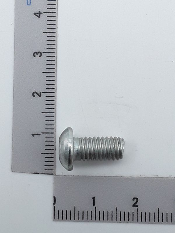 Oval head screw with internal hex, M6x12, ISO 7380