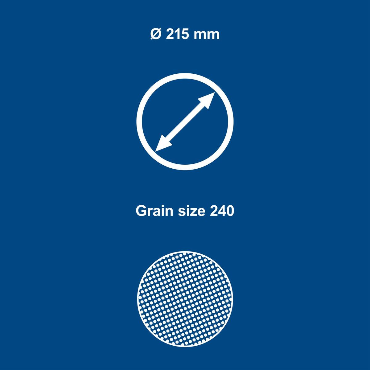 Circular sandpaper, Ø 215 mm, grit 240 for sanding