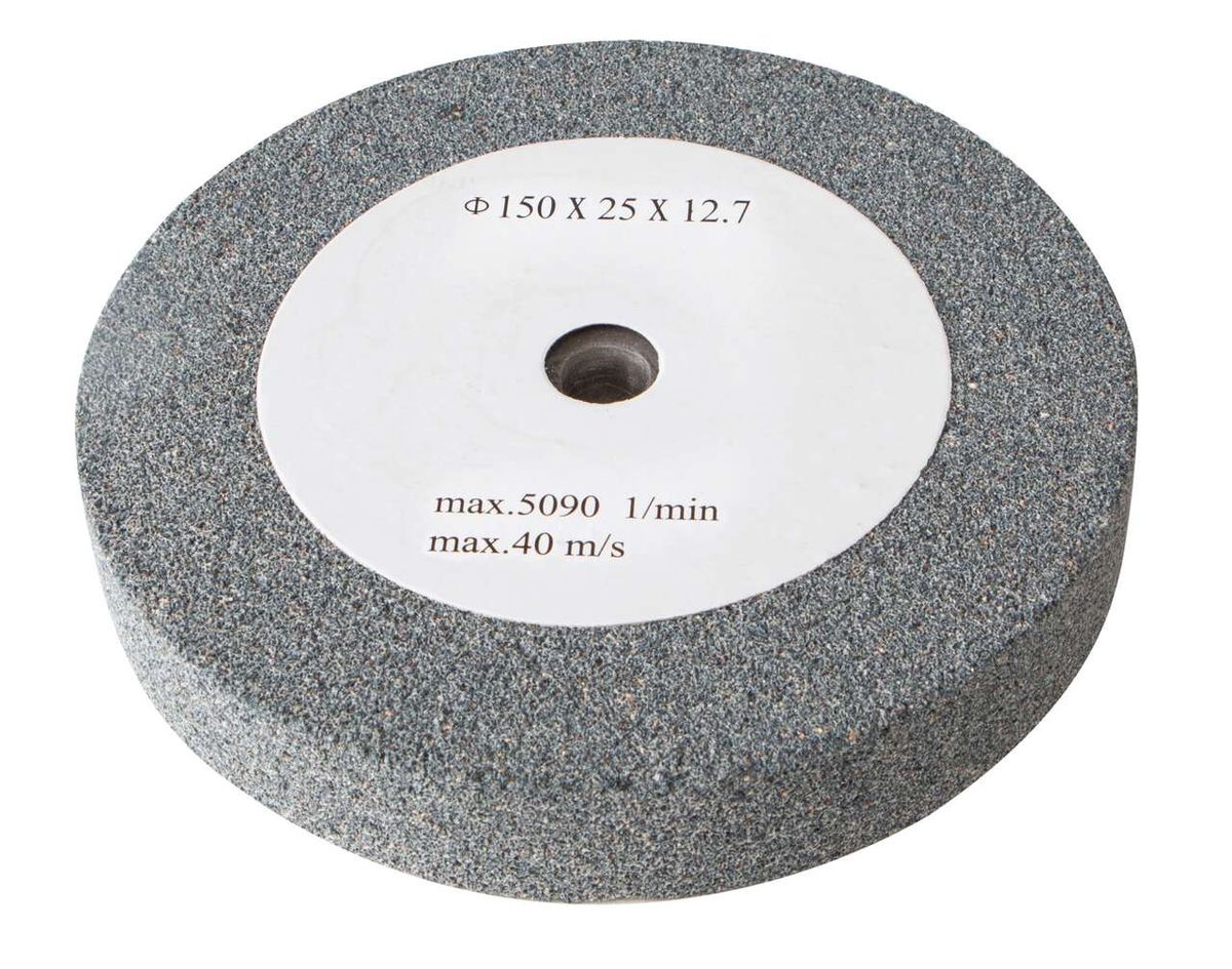 Scheppach grinding disc Ø 150 x 25 x 12.7 mm K 36, front view, max. 5090 rpm, max. 40 m/s.