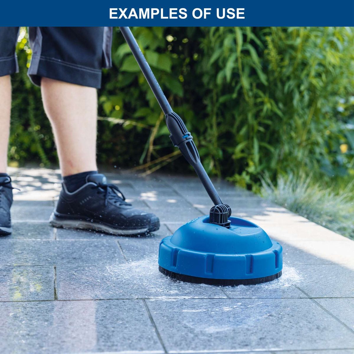 Scheppach tool with handle and attachment for quick floor cleaning