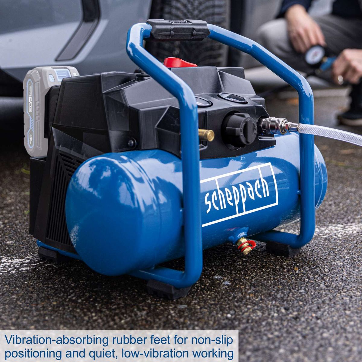 Vibration-absorbing rubber feet for stable positioning and quiet, low-vibration operation