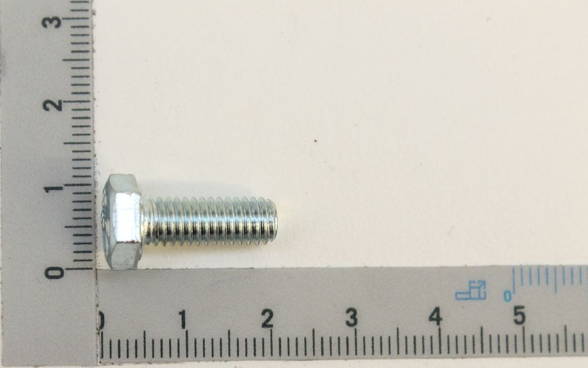 Hexagon bolt, M10 thread, 25 mm length, DIN 933 standard