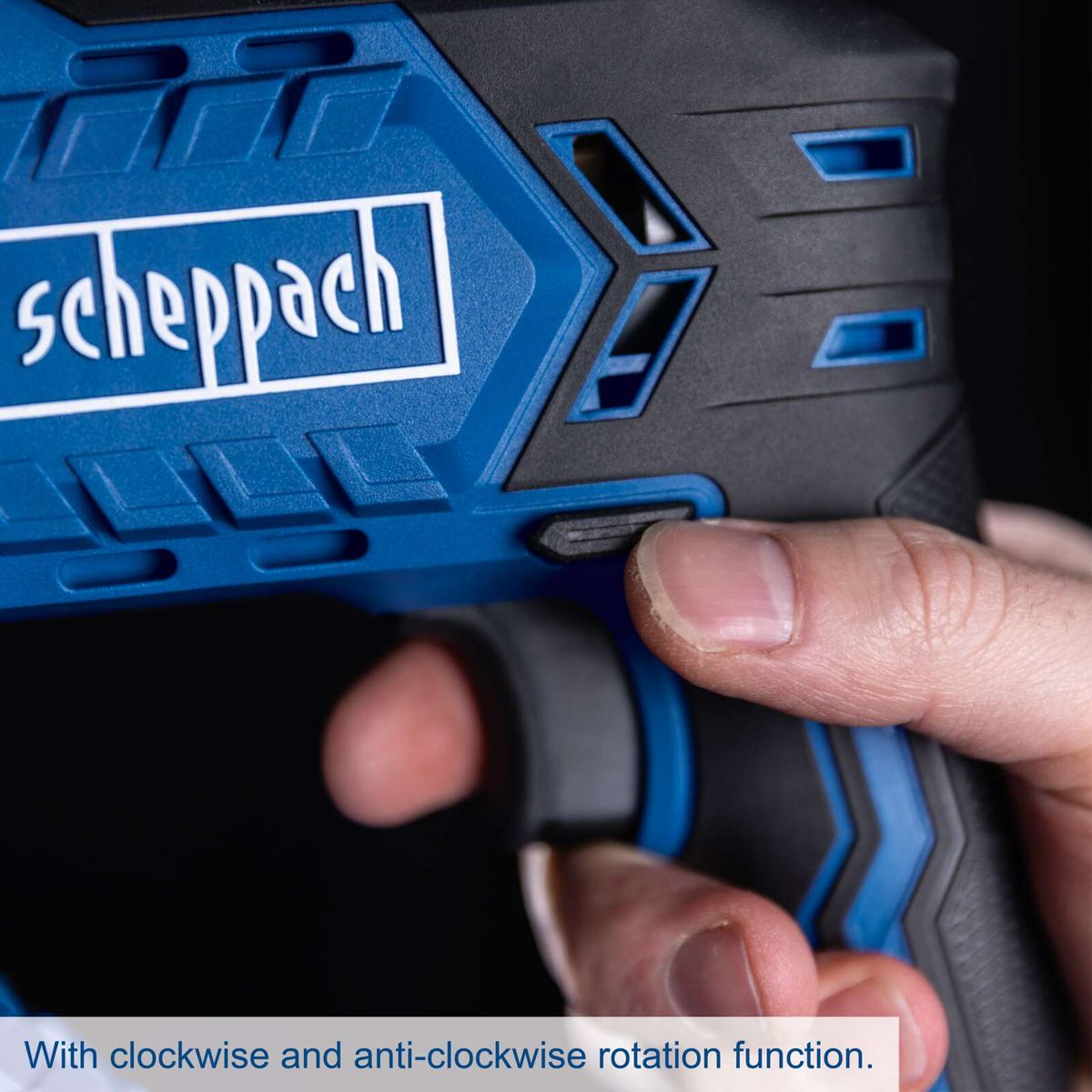 Scheppach cordless drill with clockwise and anti-clockwise rotation feature