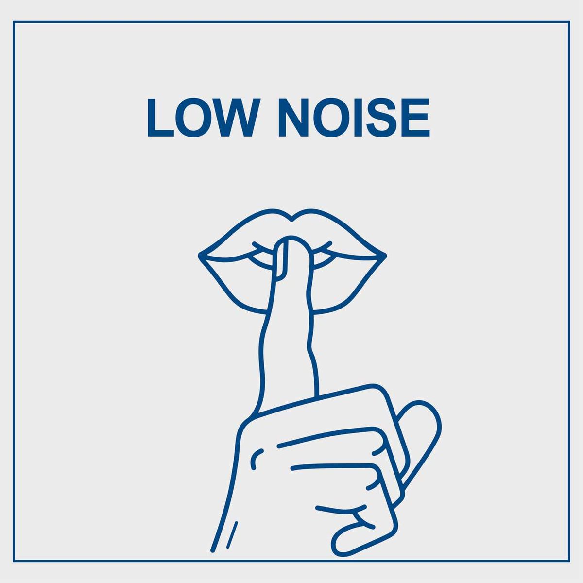 Icon depicting low noise operation of an air compressor