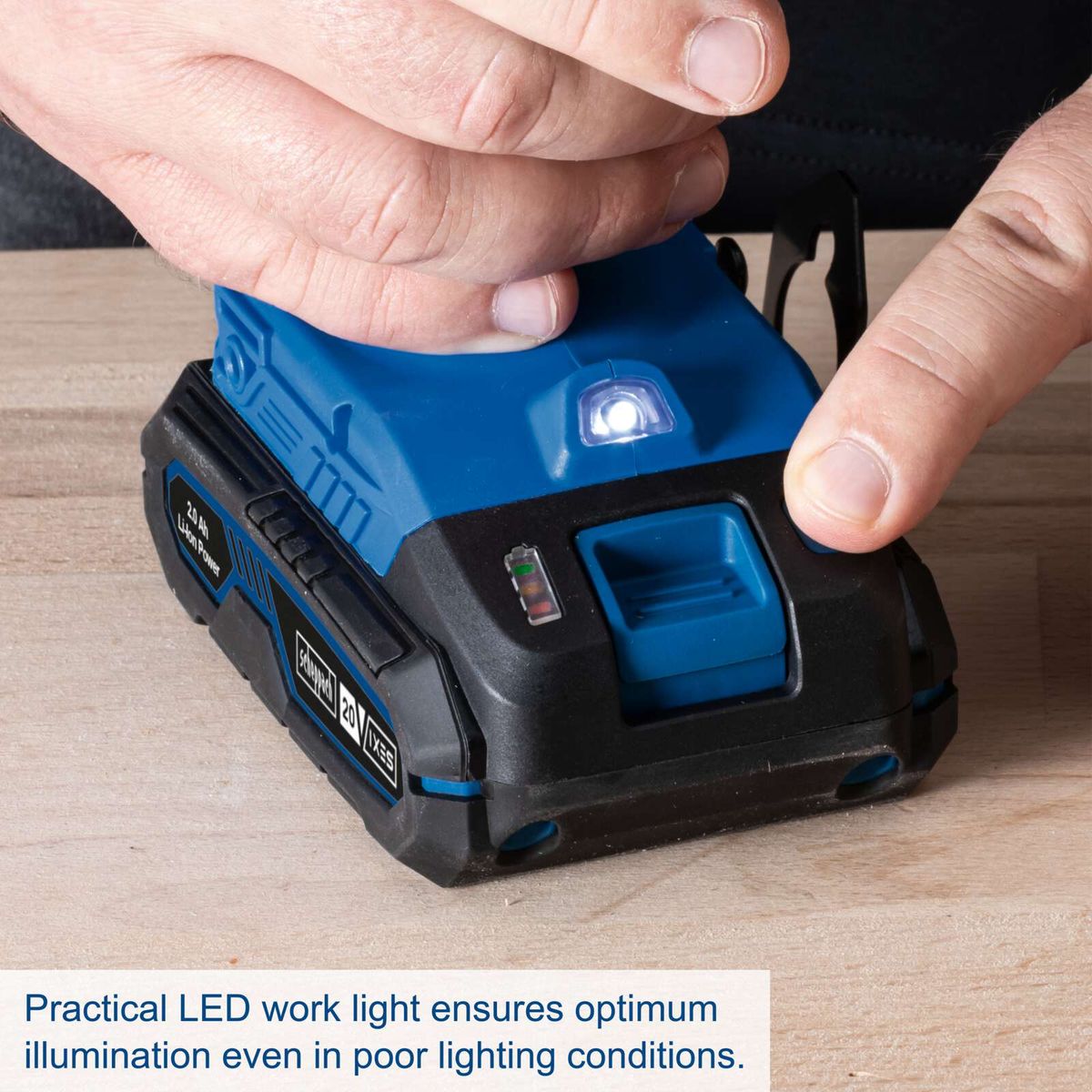 LED work light ensuring optimal illumination in poor lighting conditions