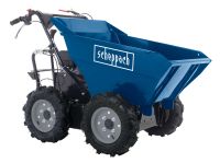 Scheppach dumper with tilt container, AWD, showing underside and front view