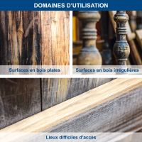 Wood surfaces including flat and irregular textures for hard-to-reach access areas