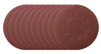 Set of 10 sanding papers with perforated pattern for precise grinding