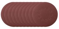 Set of 10 round sanding papers with holes for grinding wheels, Ø 215 mm