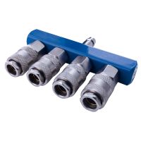 Scheppach quick coupling air manifold with 1 inlet and 2 outlets, 1/4 inch