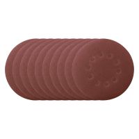 Set of 10 sanding paper discs (215 mm) with hole pattern for grinding machine, grit 180