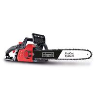 Scheppach electric chainsaw featuring ProCut system, 2400W, tool-free chain tensioning
