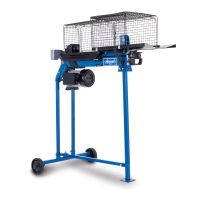 Lying hydraulic log splitter HL760LS with base and safety net for transport