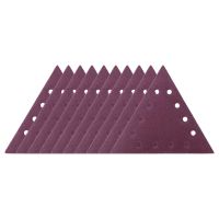 Scheppach triangular sanding paper, K80 grit, 10-pack set – textured triangular shape with holes