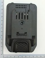 Scheppach component with terminal strips and mounting for battery pack