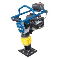 5.6PS petrol-powered vibrating tamper with transport wheels for ground compaction