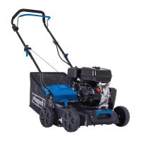 Scheppach lawn mower with engine drive and handle