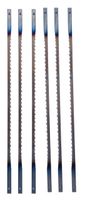 Scheppach saw blade set of 6 pieces, 135 x 3 x 0.5 / Z 10. Six saw blades next to each other on a white background. The saw blades are photographed from above.
