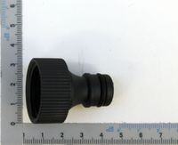 Scheppach 3/4" threaded hose coupling detail with measurement scale