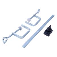 Clamping bracket assembly with adjustable clamps and mounting components
