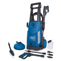 Scheppach high-pressure cleaner HCE2400 with 5m hose, 180 bar, including cleaning nozzle set, brush, and tank