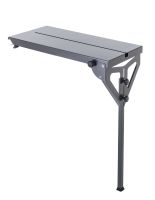 Adjustable table extension with height-adjustable legs and wheels for mobility