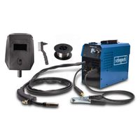 Scheppach WSE4000 Multi welding machine set with cables, electrode holder, protective visor, and wire coil for MIG/MMA/TIG welding