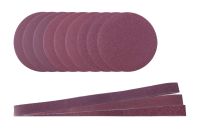 Sanding paper set with oval and long strips