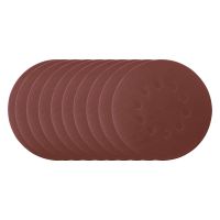 Round sanding paper with holes for grinding wheel attachment, set of 10 pieces, Ø 215 mm, Grit 240