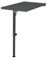 Adjustable table extension with height-adjustable stand for workspace extension