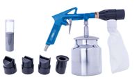 Scheppach air-powered sandblasting gun with nozzle adapter set and container with filter