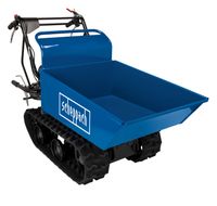 Scheppach chain-driven dumper with open cargo area, rear view