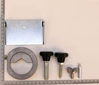 Scheppach measuring gauge with integrated scale, round plate with notch, screws and nuts for precise assembly