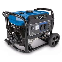 Scheppach generator with AVR, 2800W output, dual 230V sockets, oil warning lamp and voltmeter